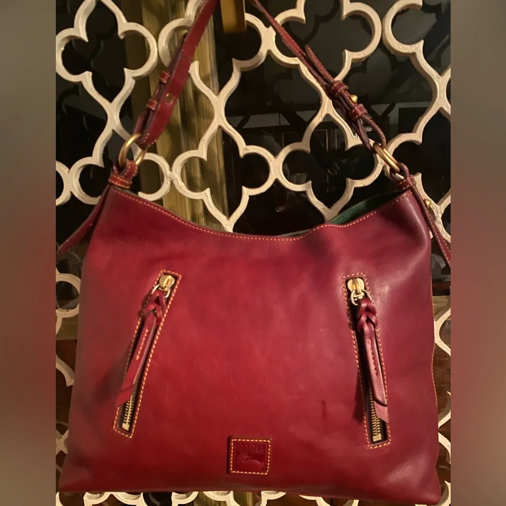 EUC DOONEY & BOURKE COOPER Chestnut Premium Florentine Leather Hobo (EXCELLENT) - Picture 1 of 13